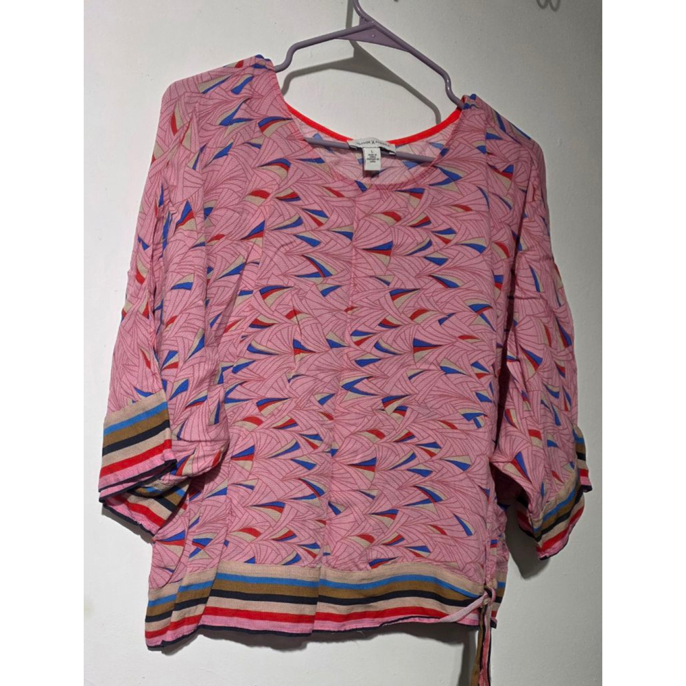 Women's Vintage America Pink & Blue Blouse L